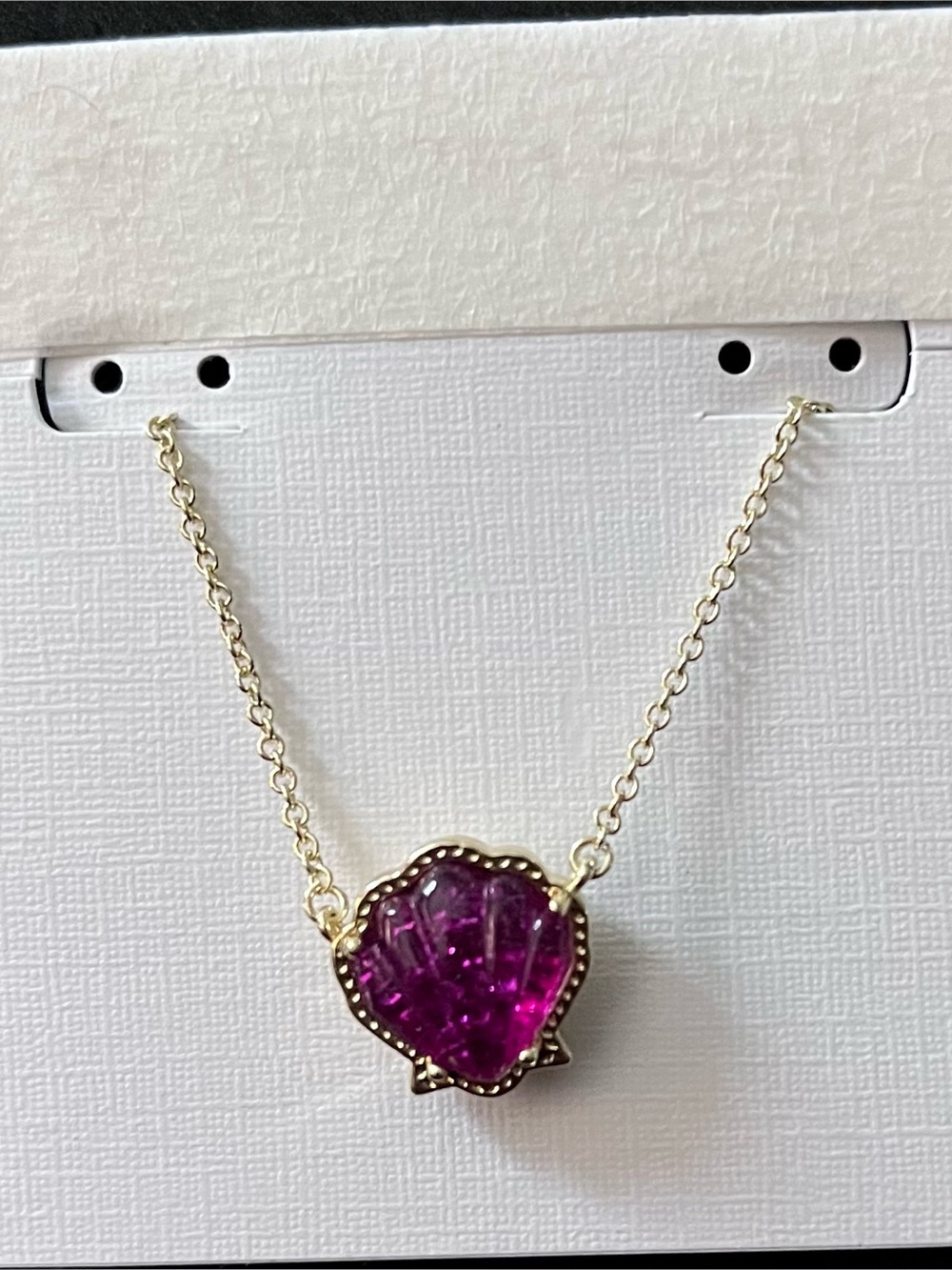 Kendra Scott Gold-Tone Necklace with Fuchsia Shell Pendant